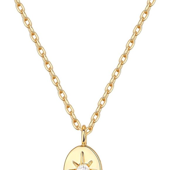 Jewelry - 14K Gold Plated Engraved Coin Pendant Necklaces for Women | Byzantine Coin Penda